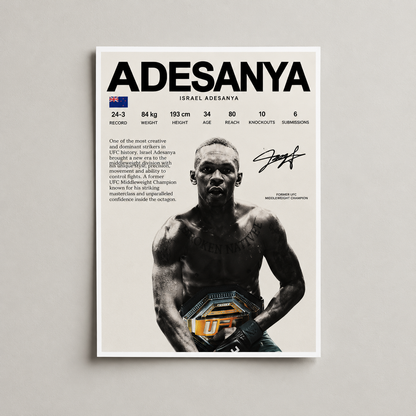 Póster artístico de luchadores de MMA